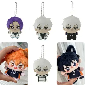 10cm New Japan Haikyuu Plush Toy Hinata Shoyo Keychain Tobio Kageyama Yu Nishinoya Bag Pendant Mini Volleyball Stuffed Doll Gift