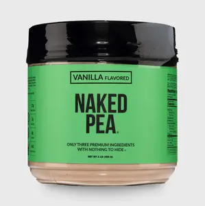 Naked Pea Vanilla Protein Powder 1LB - Vegan Gluten-Free Dairy-Free Soy-Free GMO-Free with Organic Coconut Sugar - Free of Additives and Artificial Sweeteners - 17g Protein, 8g Carbs - Only 3 Ingredient