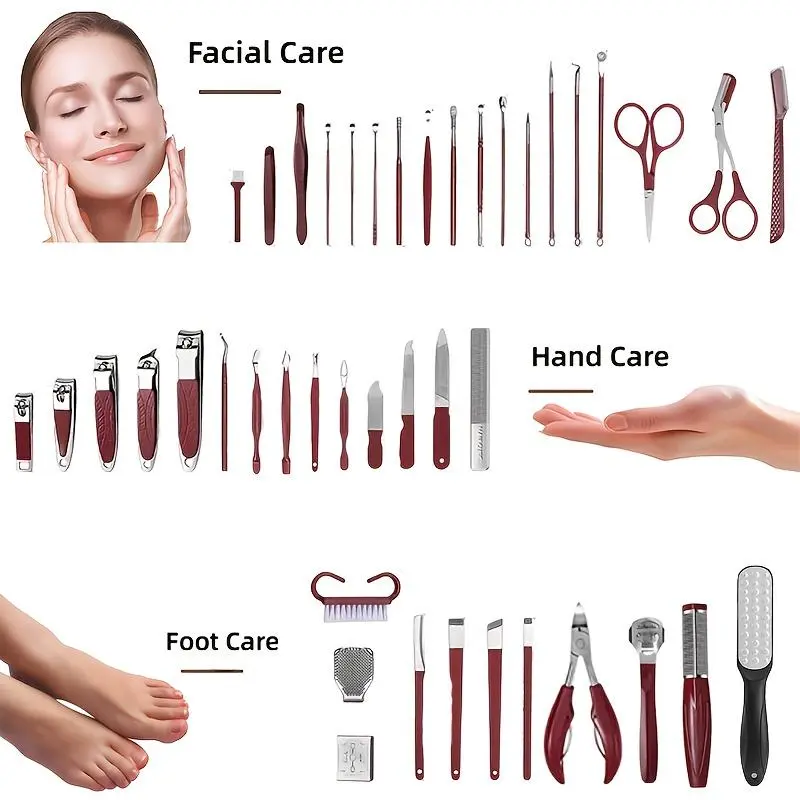 43pcs Professional Nail Clipper & Manicure/Pedicure Set with Non-Slip Grip Heavy-Duty Construction & Portable Case