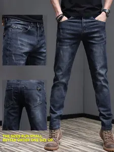 Men's Denim Pants, Slim Fit Casual Comfy Jeans for Daily Wear, Fashion Men's Bottoms for All Seasons Men's Denim Pants, Slim Fit Casual Comfy Jeans for Daily Wear, Fashion Men's Bottoms for All Seasons