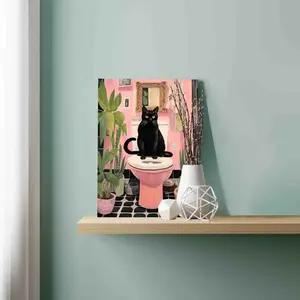 Tucocoo Black Cat Paint by Numbers Kit, Mysterious Animal Art DIY Kit for Beginners, Canvas Art Diy Painting Supplies Painting Accessories Kit Painting Tool, Wall Decor Gift, 16x20inch 40x50cm