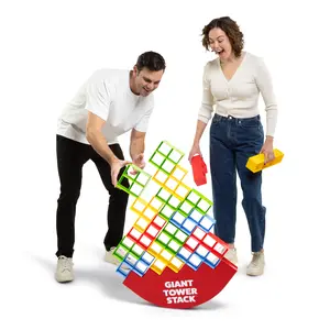 Giant Tower Stack by Relatable, The Jumbo Block Game Where you Balance Building Blocks - Ultimate Outdoor Games, Easter Gifts For Kids and Adults, and Easter Family Games Challenge - Ages 8+