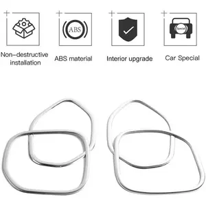 4-Pieces ABS Material Door Speaker Cover Trim for Jeep Grand Cherokee WK2 (2011-2021), UV Resistant, Easy-to-Install Car Interior Accessory, Car Accessories Car Door Protector