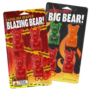 GGB Candies Big Bear! – 4 Pack Hot & Spicy Gummy Bears | Choose Your Heat Level: Carolina Reaper or Sweet N’ Spicy