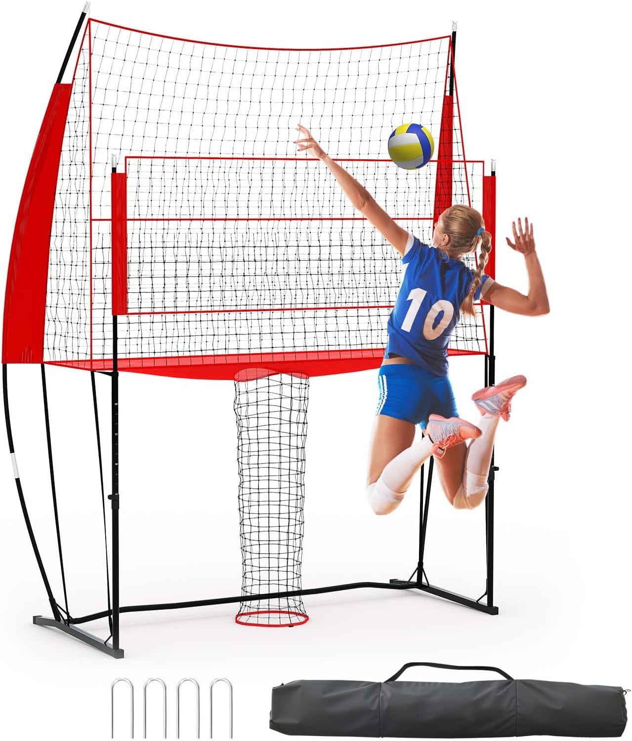 Portable Volleyball Net 8x11 FT, Height Adjustable Volleyball Equipment with Carry Bag, Easy Setup Training Net for Indoor, Outdoor, Beach, Backyard Portable Volleyball Net 8x11 FT, Height Adjustable Volleyball Equipment with Carry Bag, Easy Setup Training Net for Indoor, Outdoor, Beach, Backyard