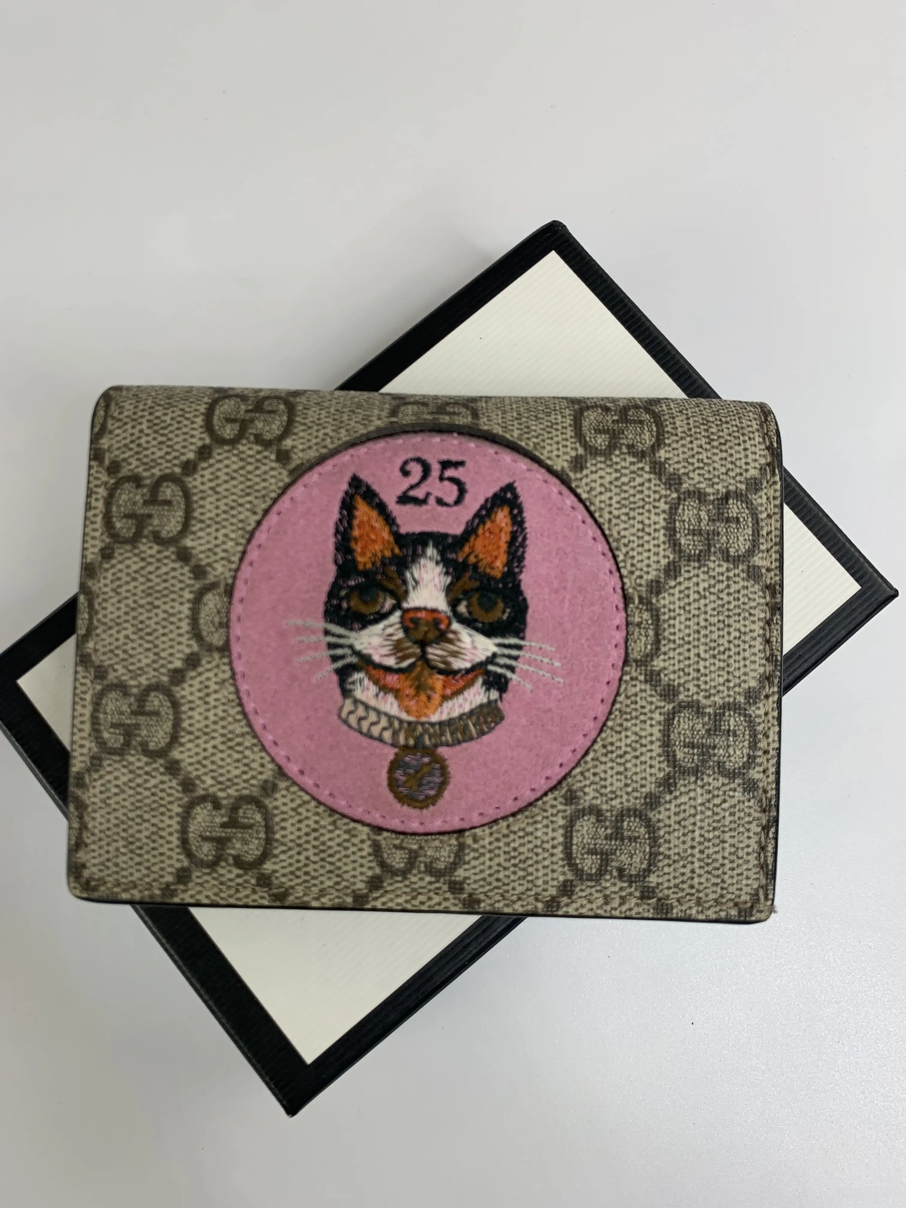 Pre-owned GUCCI canvas small leather goods Compact Monogram Case Wallet