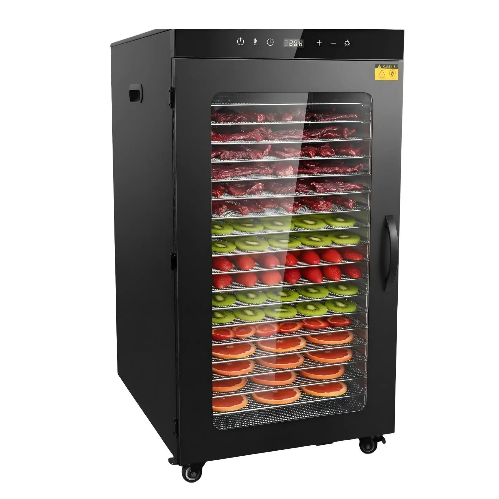 Hakka Countertop Food Dehydrator - 20 Stainless Steel Trays, 1600W, 110V, BPA-Free, Digital Control Panel, 86°F-194°F Adjustable Temp, 24H Timer for Jerky, Fruits, Drying Bread