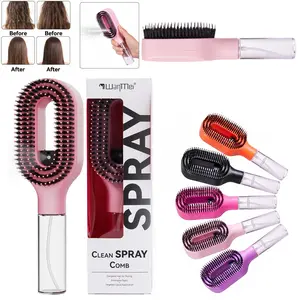 1PC Curl Refresh Detangling Hairbrush with Fine Mist Spray | Anti-Breakage & Frizz Control for Curly Hair | Wet or Dry Styling | Travel Friendly