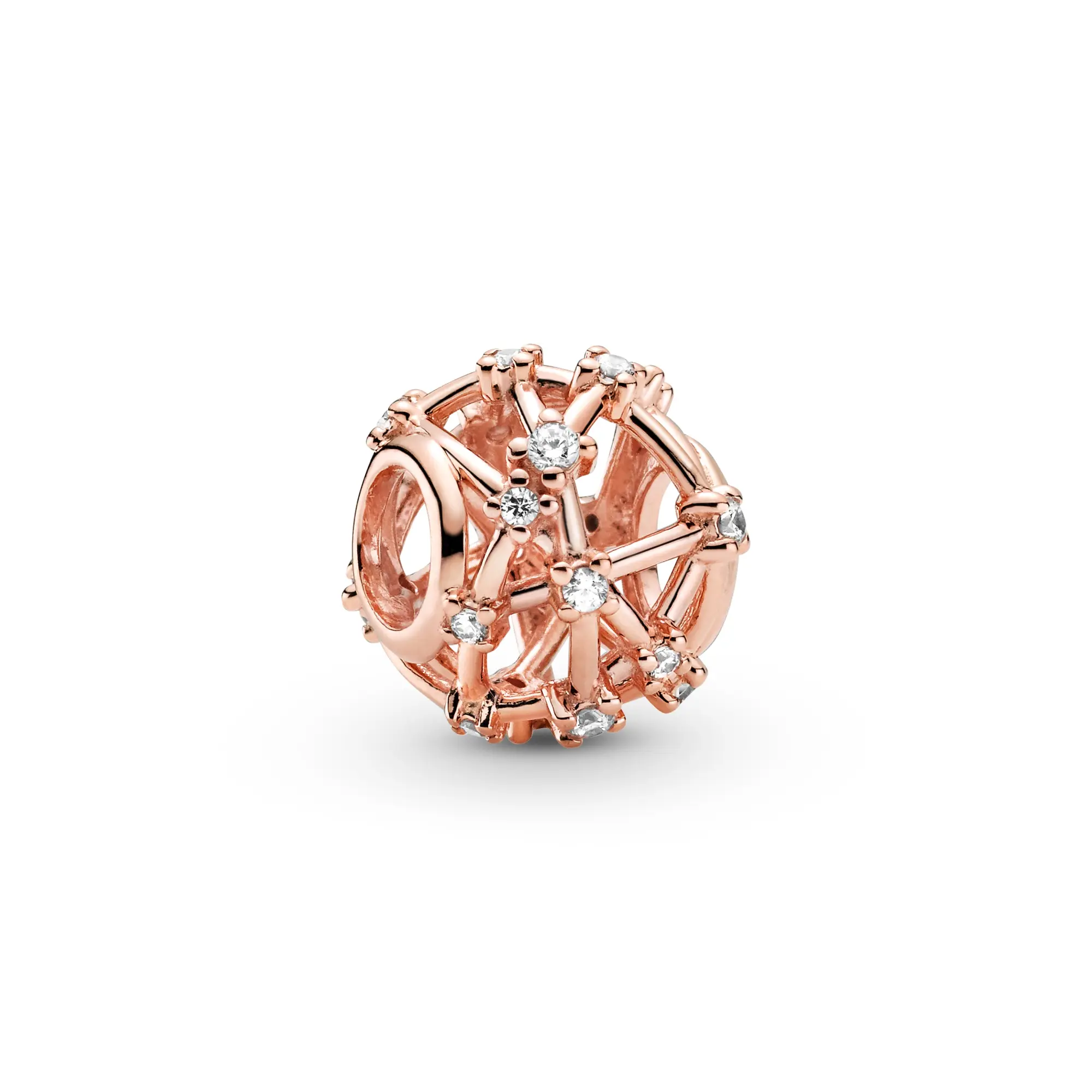 PANDORA Star Constellations Charm, Hand-Finished Openwork Design in Pandora Rose, Unisex Galaxy Theme and Zodiac Wear 789240C01, Unisex Charm, Rounded Openwork Lines, No Warning Applicable