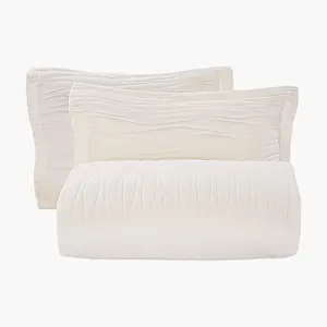 VEVOR King Quilt Set, 3-Piece Lightweight Comforter, Microfiber King Size Bedding Set, Beige Bedspreads with 1 Quilt and 2 Pillow Shams, Lightweight Bedspread Coverlet Bedding Set, for All Season