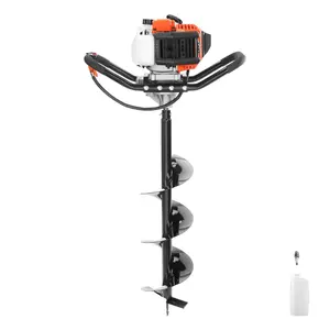 fathersdaygift VEVOR Post Hole Digger, 43cc 1250W Auger Post Hole digger, Gas Powered Earth Digger with 8 Earth Auger Drill Bit, 30 inch Long Alloy Steel Auger, for Farmland, Garden and Plant, EPA certification