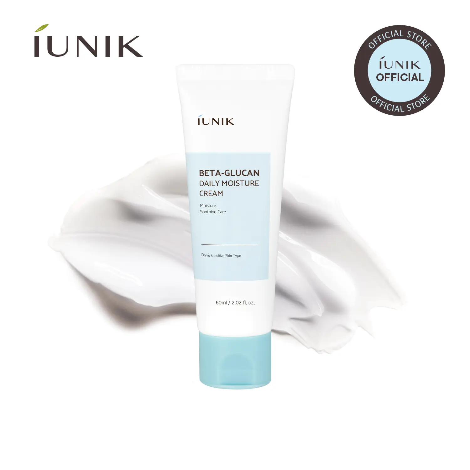 [IUNIK Official] Beta Glucan Daily Moisture Cream | Daily Hydration & Soothing for All Skin Types | summervibes | 60ml / 2.02 fl oz