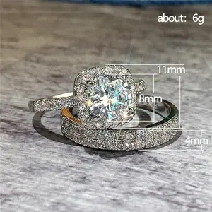 Luxury Copper Zirconia Ring - No.6 Size, Geometry Design, Inlay Craft, Stackable, Elegant Index Finger Band, About 6g Weight