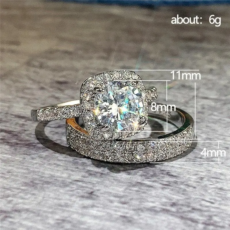 Luxury Copper Zirconia Ring - No.6 Size, Geometric Design, Inlay Craft, Stackable, Elegant Couple-Style Daily Index Finger Band, ~6g Weight