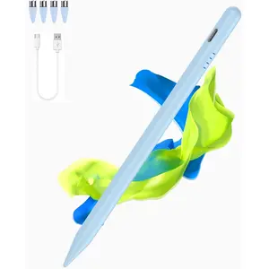 Stylus Pen for Android and iOS Touch Screen Pen,Tablet Pencil with 4 Pom Tip,Magnetic Phone Stylus Compatible with ///Mi/ and Other Android Smartphone and Tablet Devices- Blue