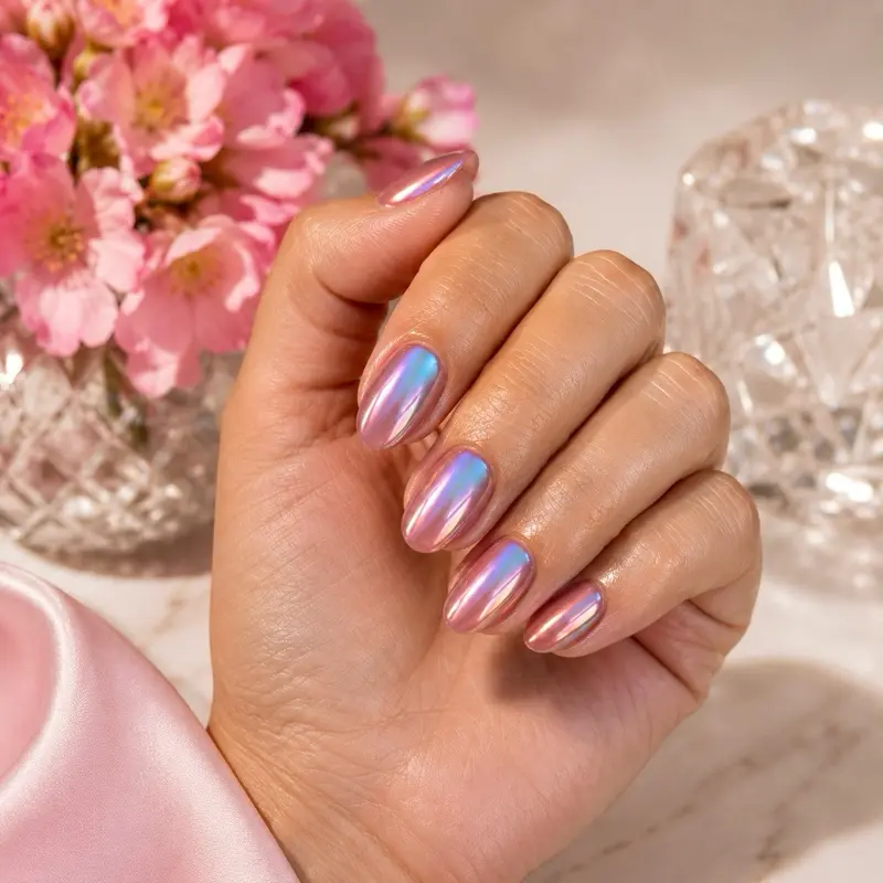Cherry Aura Premium Soft Gel Cat Eye Press-On Nails
