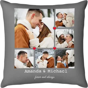 Custom Pillow with Picture Text Customized Photo Pillowcase, Personalized Throw Pillow Cover, Valentines Anniversary Love Keepsake Gifts for Women (18"x18")-Optional Filling A