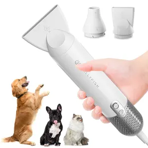 Jellyfish Portable Dog Hair Dryer for Pet Grooming-High Velocity Force Blower-1.21lb Lightweight-4 levels Temperature with 3 Nozzle and 2 Blow Speed