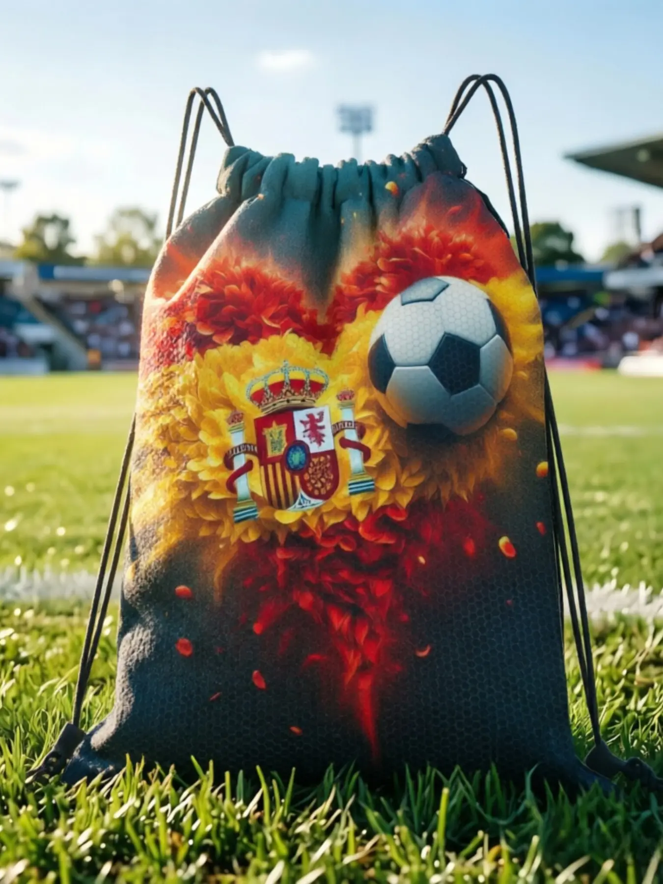 1 pc Spain Football Kawaii Drawstring Bags Gym Shoe Clothes Storage Multi-function Teen Portable Rucksack Pouch Match Day Essentials