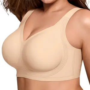Bras for Women Supportive Wireless Push Up Bra Full Coverage No Underwire Seamless Plus Size for Older Women Ultra Comfort Wire-Free Full Figure Friendly