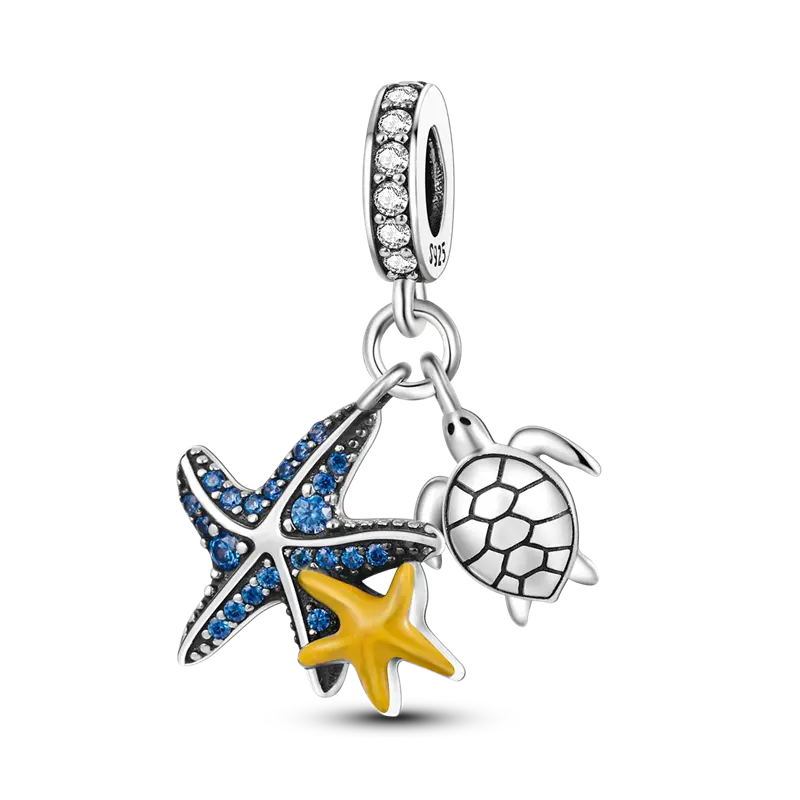 Starfish and turtle beads
