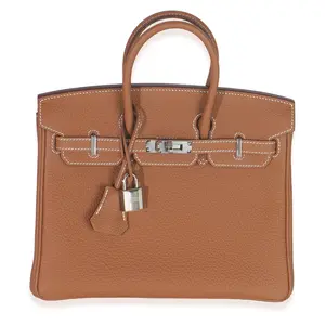Pre-owned Leather Tote Bags Gold Togo Birkin 25 PHW