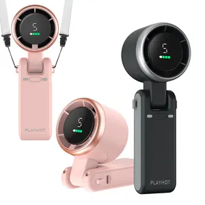 PLAYHOT Portable Handheld Turbo Fan, 5 Gear Wind,4000mAh Battery Operated, Up to 10 Working Hours, 3 IN 1 Hand Fan Rechargeable with Air Turbo Tech Cooling Fan for Outdoor Activities, Travel, Working, Summer Selected Products