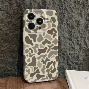 Camo Pattern Drop-Proof Phone Case , Full Camera Protective Lightweight Shell TPU Slim Shockproof Cover for iPhone 11 12 13 14 15 16 Pro Max Plus Soft
