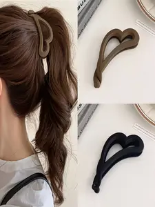 2pcs elegant banana hair clips for high ponytails - braided clips, Clip in Claw, ponytail claw clip, brown and black, secure one-piece design, perfect for stylish headwear and everyday wear, cute hair clips