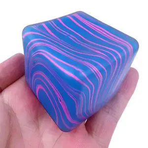 Textured soft squeezie rubber decorative piece made from square maltose candies, has a slow-rebounding, fun, and stress-relieving quality, making it perfect for relaxing at home or in the office super squishy.