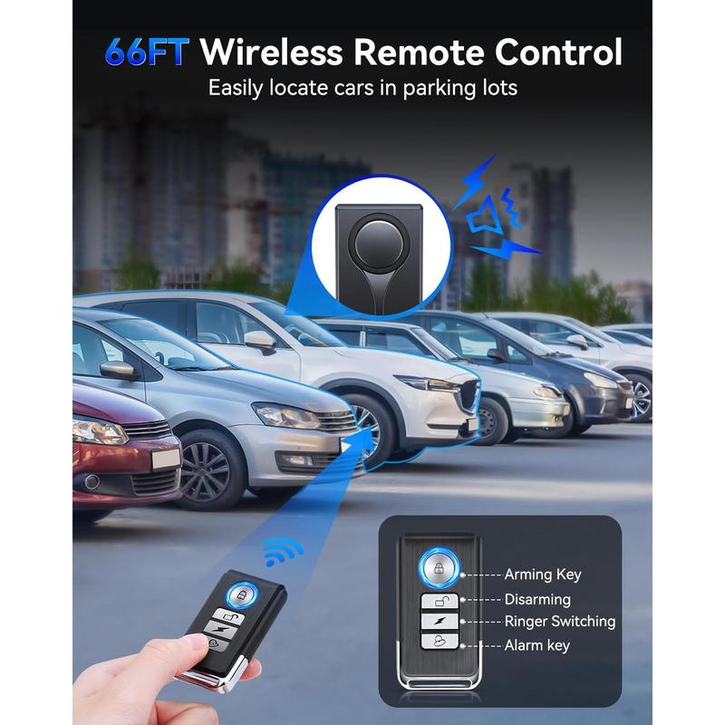 Car Anti-Theft System, Vehicle Anti-Theft Vibration Sensor Alarm and Red Light, Wireless Remote Control Anti-Theft Car Device, Magnetic Mount Design Suitable for Cars, Trucks (Upgraded 4.0)