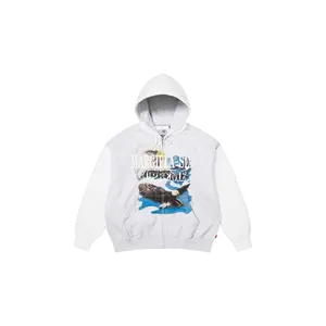 MM6 Maison Margiela Eagle Zip Up Hooded Sweatshirt "SS26 - grey" SU27172