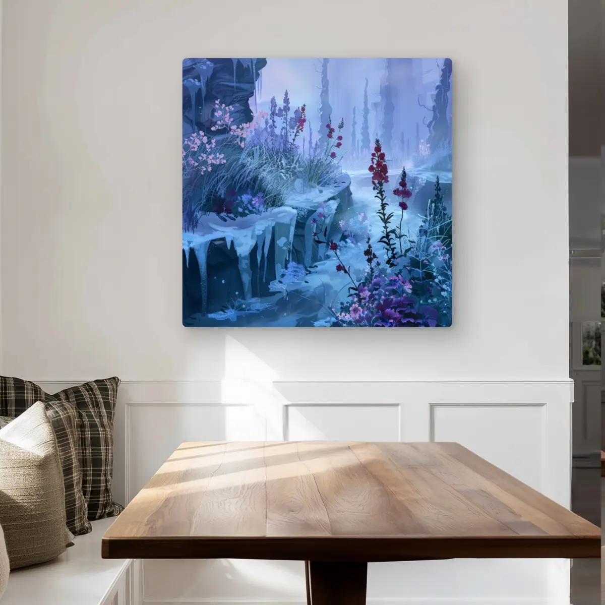 MWW C1MP3232HBGUIP Artistic Aluminium Nature Photo Artwork, 32x32 in Valley of Ice-Blue Metal Print Wall Art for Home Room Decoration & Gifting