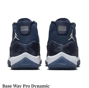 Midnight Navy Velvet + Mesh High-Top Retro Basketball Sneakers | Streetwear Cushioned Sports Shoes