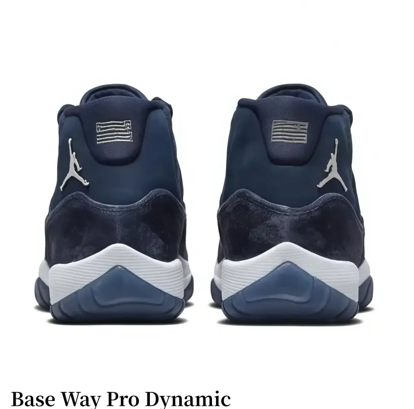 Midnight Navy Velvet + Mesh High-Top Retro Basketball Sneakers | Streetwear Cushioned Sports Shoes
