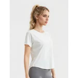 Breathable Loose Lesh Yoga Short SLeeved Fitness T-shirt Sports Top for Summer and Working Out Activities Outdooors Suit