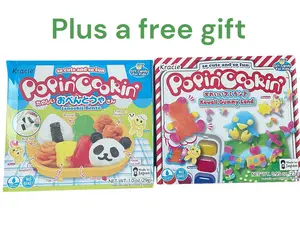 Kracie Popin Cookin DIY Gummy Land Candy Kit and Bento Kit bundle plus a free gift asian  snack  box