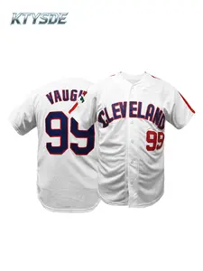 KTYSDE Cleveland #99 Vaughn Embroidered Baseball Jersey | Men's Retro Breathable Fan Edition Sports Shirt for Daily Wear & Collection