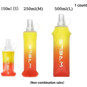 Gradient color foldable sports water bottle, 150ML-500ML, soft Tpe material, perfect for fitness and outdoor activities, foldable water bottleRAIMENTRY