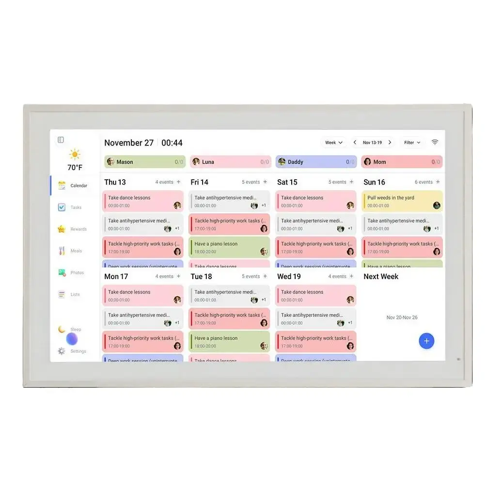 Comix 21.5 in Wall Electronic Calendar - Modern Smart Touchscreen Wall Planner, Chore Chart, No Subscription, Phone Sync, Birthdays Tracker, Fosters Responsibility, Boosts Clarity and Harmony for Home & Office Use, Family