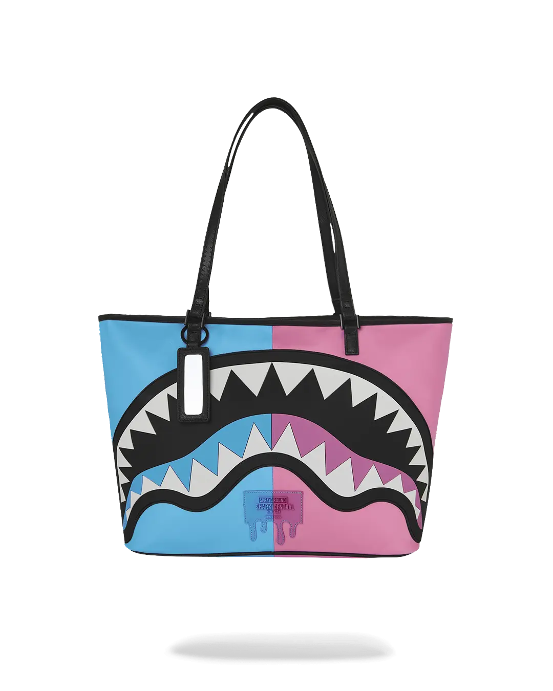 SPRAYGROUND SHARK CENTRAL COTTON CANDY SPLIT TOTE