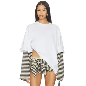 LIONESS Bottega Shirt in Beige Stripe