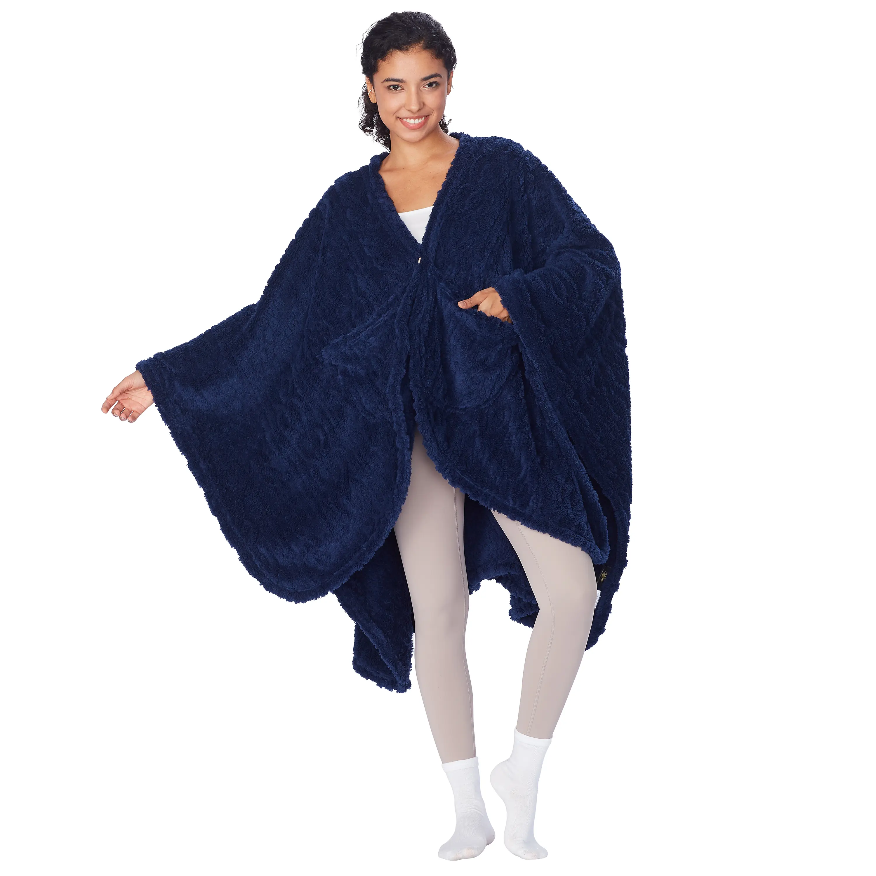 Catalopnia Womens Fleece Poncho Blanket with Pocket, Lightweight Office Blanket Wrap, Warm Wearable Blanket Adult, Women Gifts Ideas