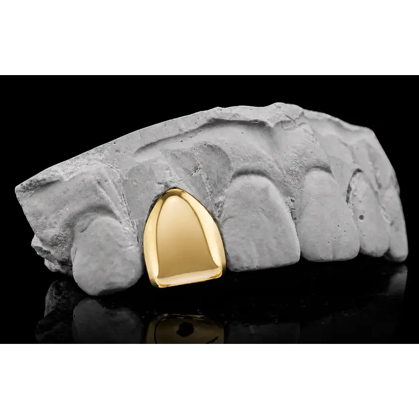 14K Gold Plated Single Tooth Grillz Cap