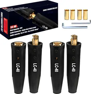 2 Pack LC-40  Connector Set (2 Male / 2 Female), Welding Lead Connectors, Welding  Connectors for Welding Machine Accessories,  Capacity:1/0 Thru 2/0(50-70mm) - 350 Amp Max Rating