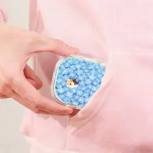 Blue Floral Tricolor Cat Print Retainer Box Street Personality Denture Storage Box Daily Commute Orthodontic Retainer Storage Box Thickened Durable Teeth Corrector Protector