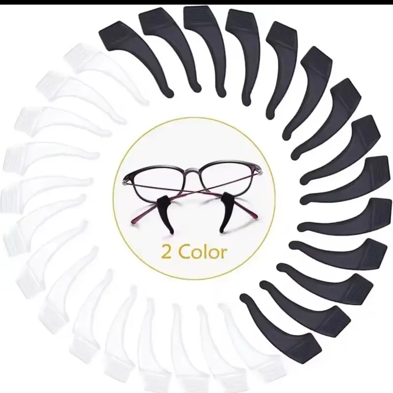 Anti-Slip Glasses Ear Hook 1 Pair in 2 Colors for Secure Fit and Comfort