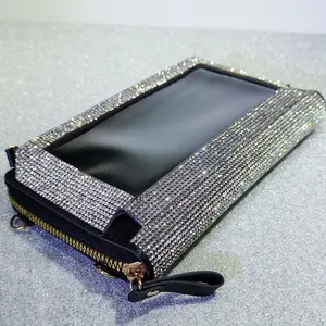 Elegant Rhinestone Phone Wallet, Luxury Diamond-Encrusted Design, Stylish Mobile Case Cover, Perfect Gift for Women & Girls