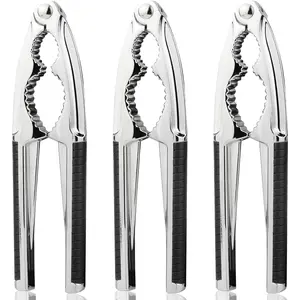 3 Pcs Black Crab Crackers Tools Set with Non-slip Handle, Lobster Nut Cracker Seafood Tools for Home Restaurant Kitchen