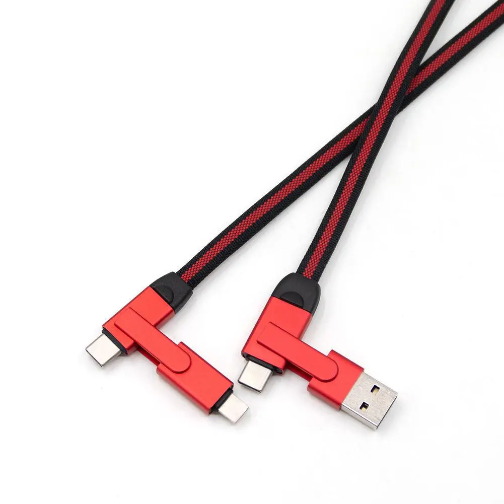Braided Charger Cable with Durable Aluminum Alloy Connectors, 6-in-1 60W PD Fast Charging for Smartphone and Cellphone Devices